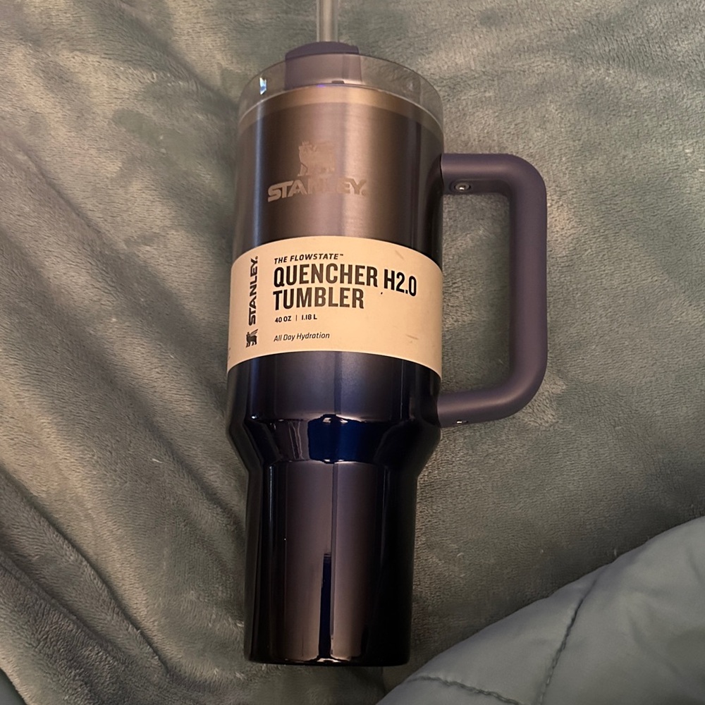 Stanley Quencher H2.0 Tumbler - Black and Silver with Handle